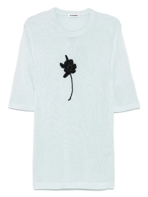 Jil Sander crochet-flower knit T-shirt