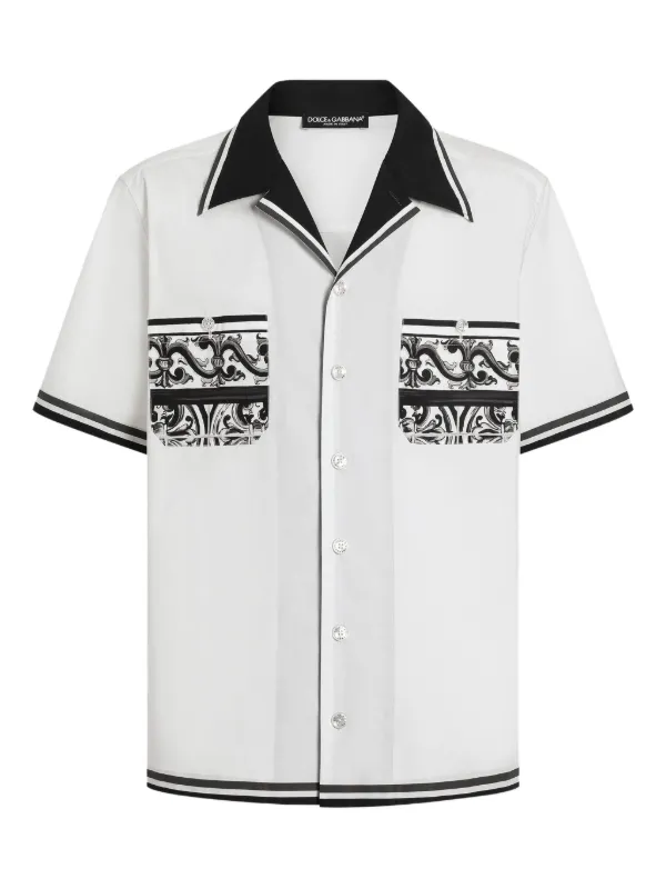 Dolce & Gabbana Camisa Com Estampa Majolica | Branco | FARFETCH BR