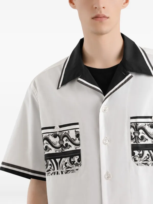 Dolce & Gabbana Camisa Com Estampa Majolica | Branco | FARFETCH BR