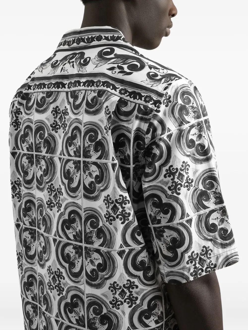 Dolce & Gabbana Overhemd met Majolica-print Zwart