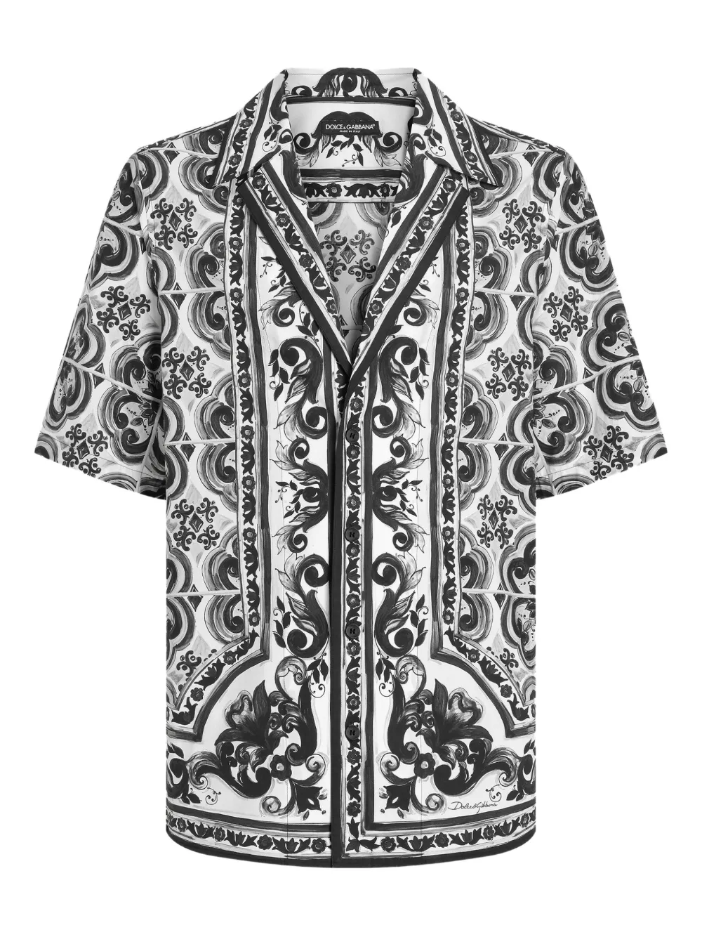 Dolce & Gabbana Overhemd met Majolica-print Zwart