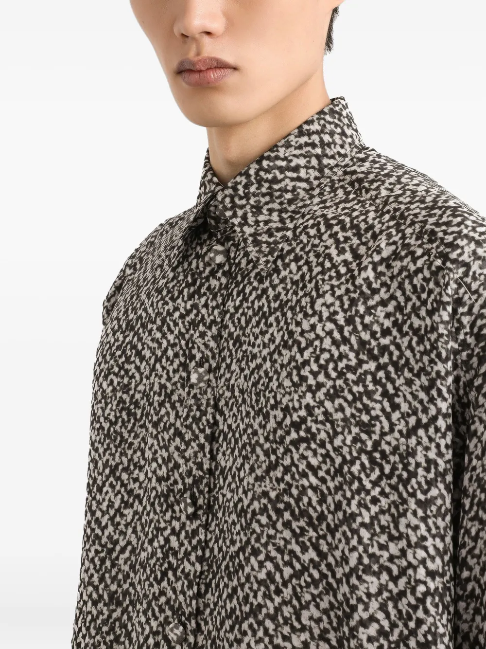 Dolce & Gabbana Overhemd met bouclé print Beige