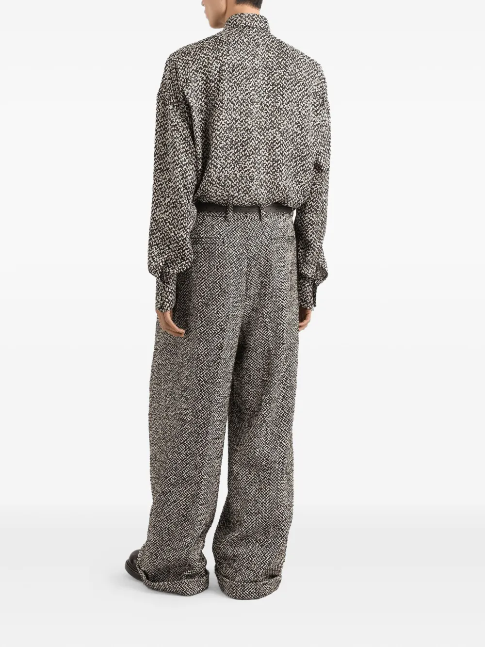 Dolce & Gabbana Overhemd met bouclé print Beige