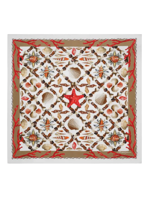 スカーフ Dolce & Gabbana Dolce & Gabbana Scarfs Red DOLCE & GABBANA Scarf Red Striped Capri Square Wrap Foulard