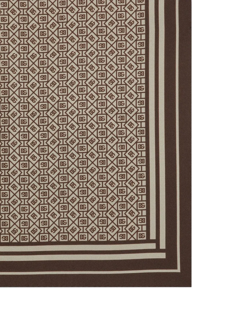 Dolce & Gabbana Zijden sjaal met monogram-patroon - Bruin