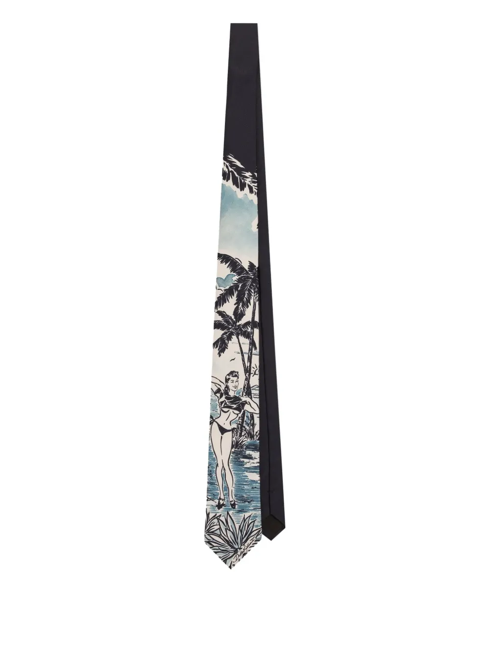 Dolce & Gabbana illustration-print tie Blauw