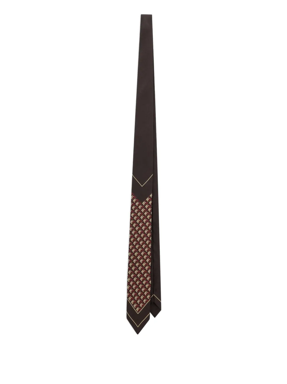 monogram-pattern silk tie