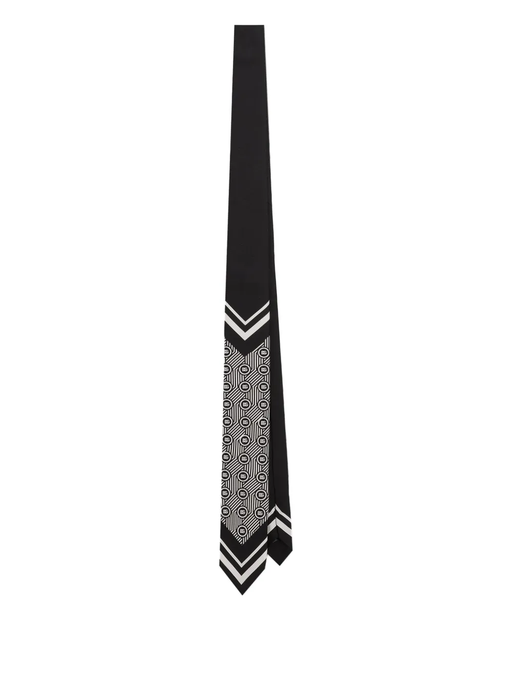 Dolce & Gabbana Zijden stropdas met geometrisch patroon Zwart