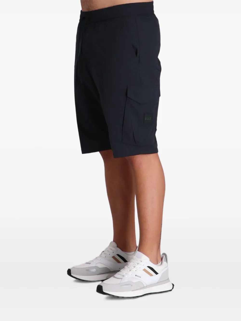 BOSS T-shirt met grafische print en zak Blauw