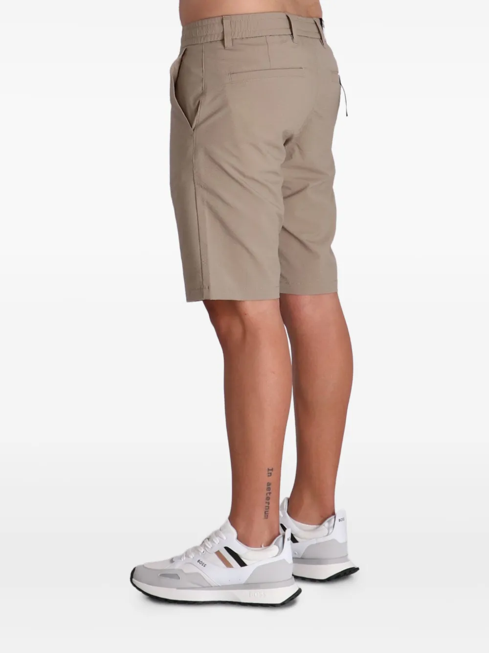 BOSS Gestreept jersey T-shirt Beige