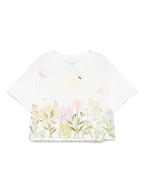 Fendi Kids t-shirt à coupe crop