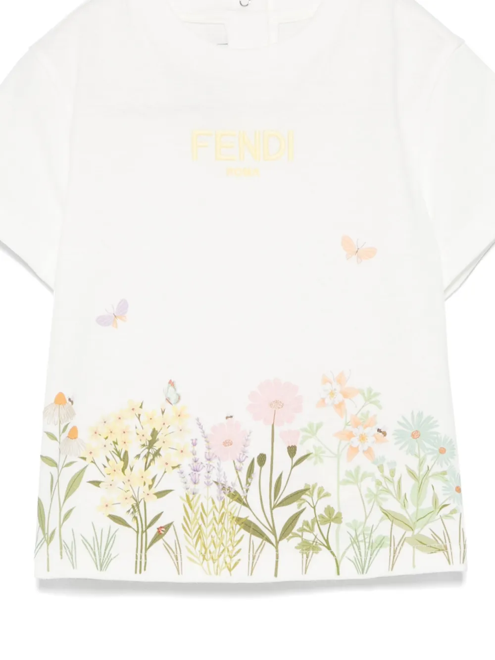 Fendi Kids T-shirt met geborduurd logo Wit
