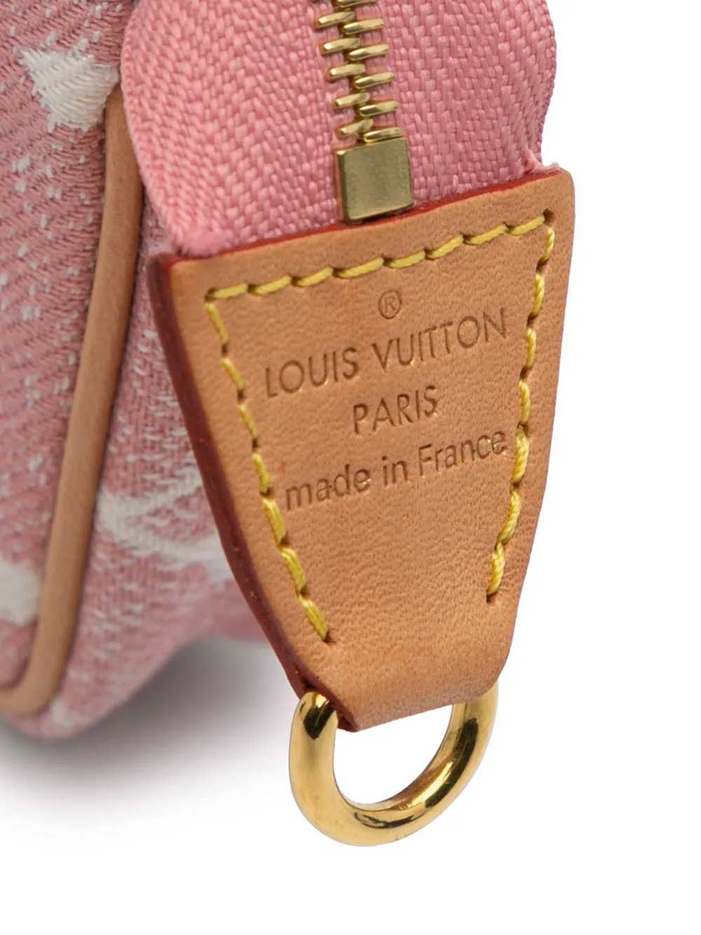 Pre-owned Louis Vuitton 2021-2024 Micro Monogram Jacquard Denim Pochette Accessoires Pouch In Pink