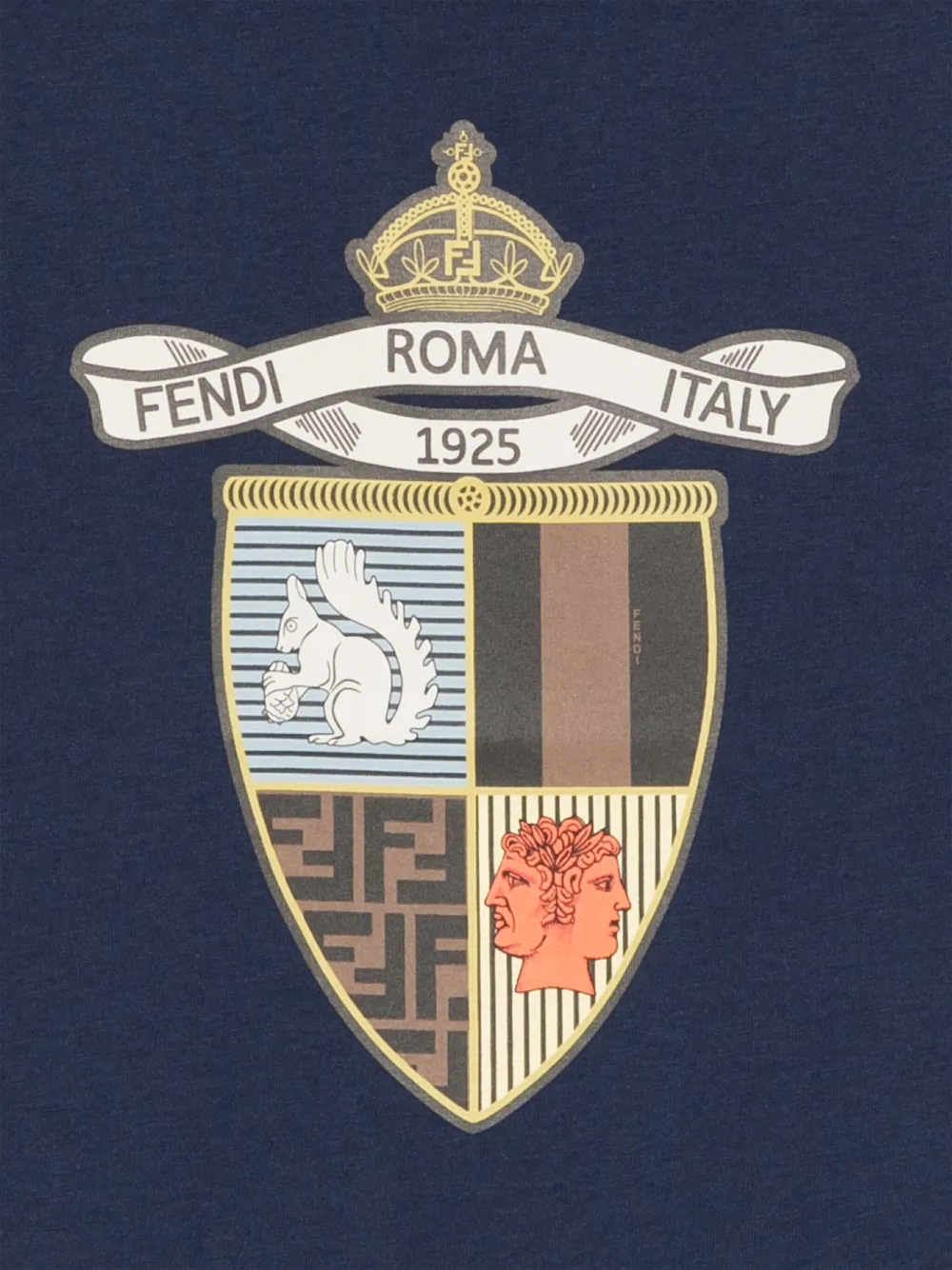 Fendi Kids T-shirt met wapenschildprint Blauw