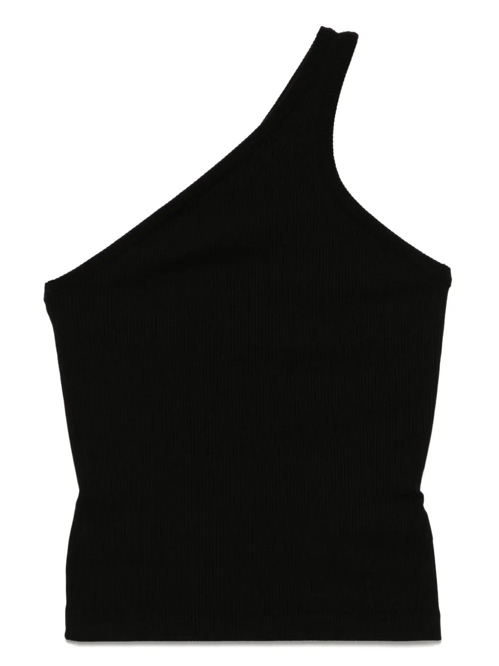Shop Agolde Fine-ribbed Top In Black