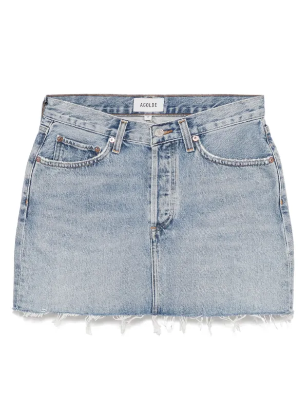 Agolde V-waist Mini Skirt in Blue