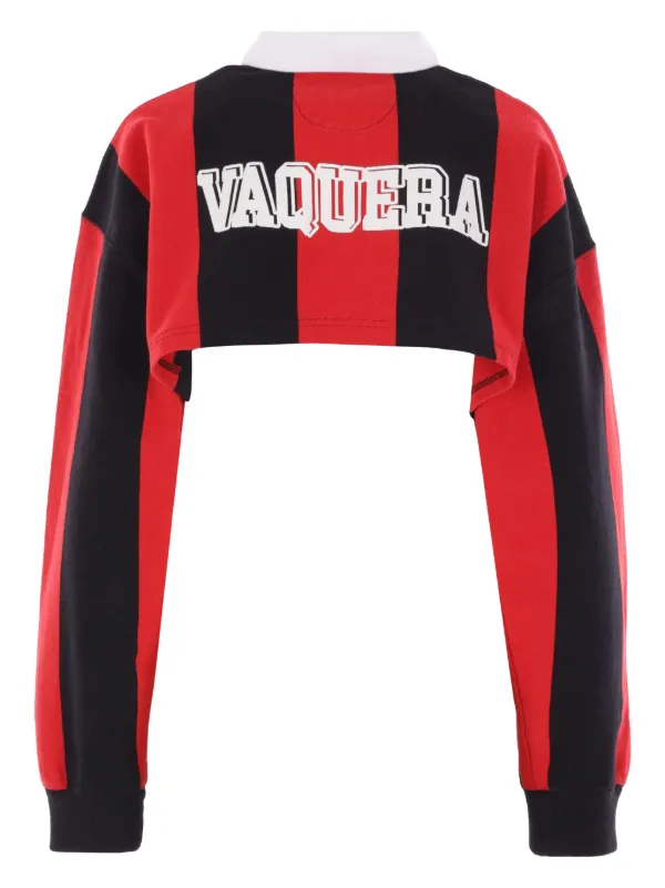 Tシャツ・カットソー ^LEATHERY^ Multi-stripe cropped rugby shirt CHERRY RED LRTS5 Vaquera Cropped Striped Rugby Shirt | Red | FARFETCH