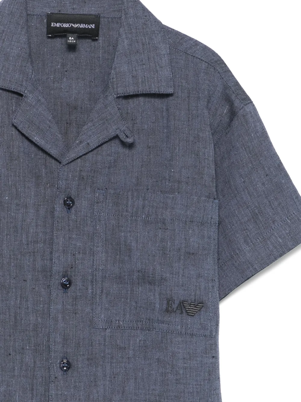 Emporio Armani Kids Shirt met geborduurd logo Blauw