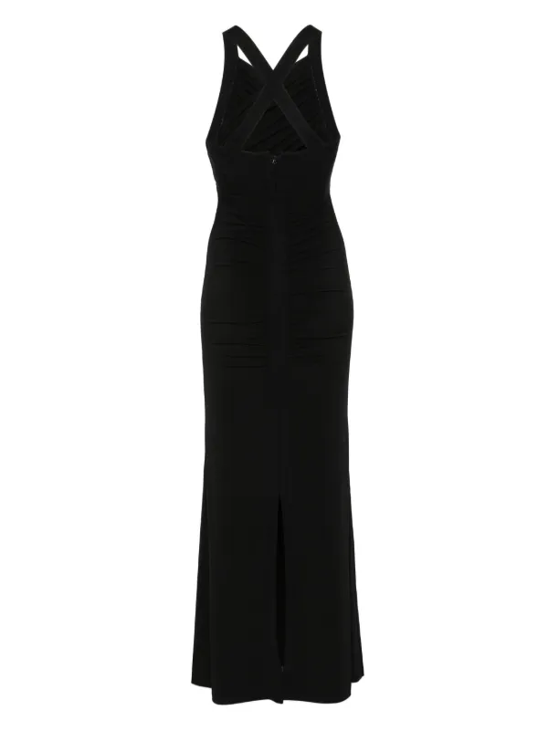 fitted lace wedding dress Reina Strapless Maxi Dress in Black
