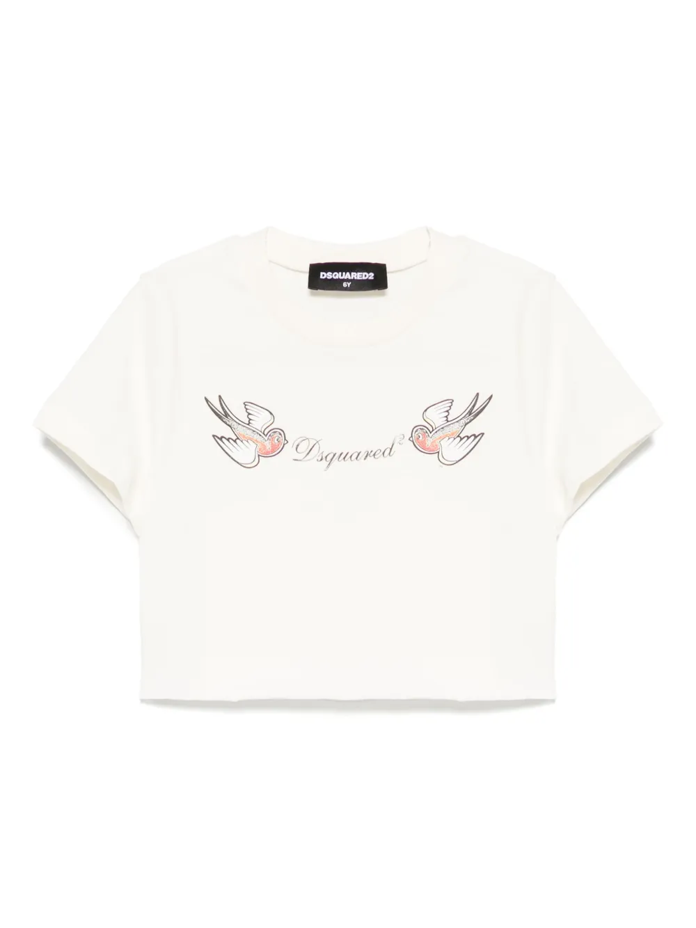 DSQUARED2 KIDS T-shirt met vogelprint Wit