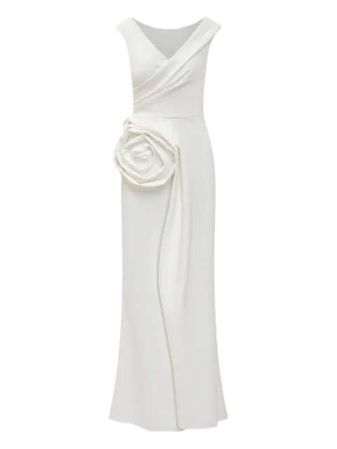 CHIARA BONI La Petite Robe draped gown with floral appliqué