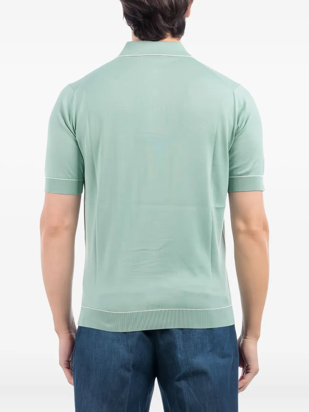 Filippo De Laurentiis Piped Polo Shirt In Green
