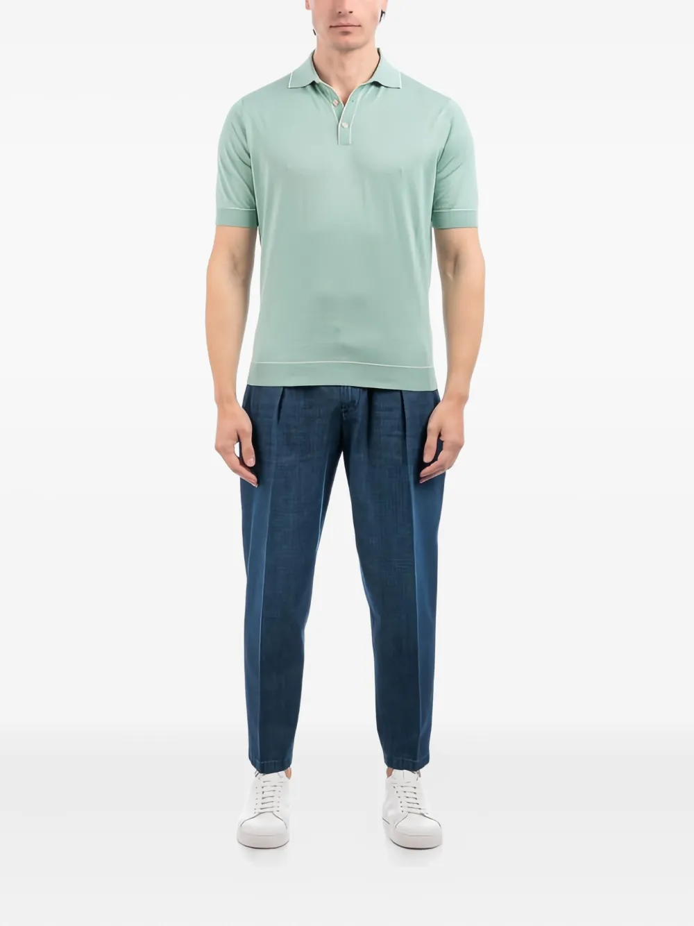 Filippo De Laurentiis piped polo shirt - Groen