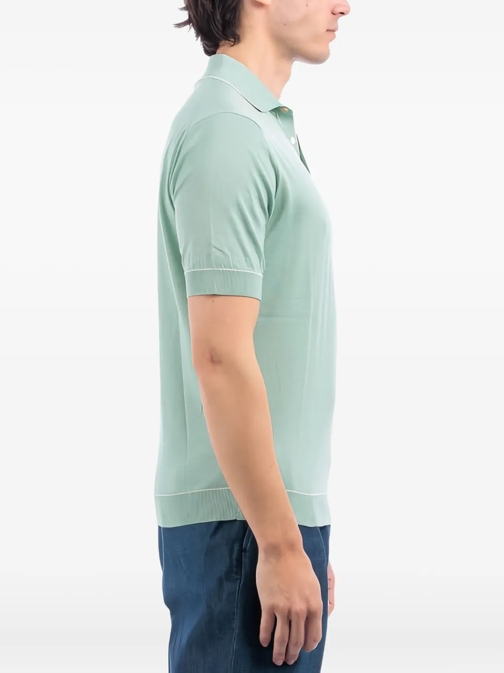 Filippo De Laurentiis Piped Polo Shirt In Green