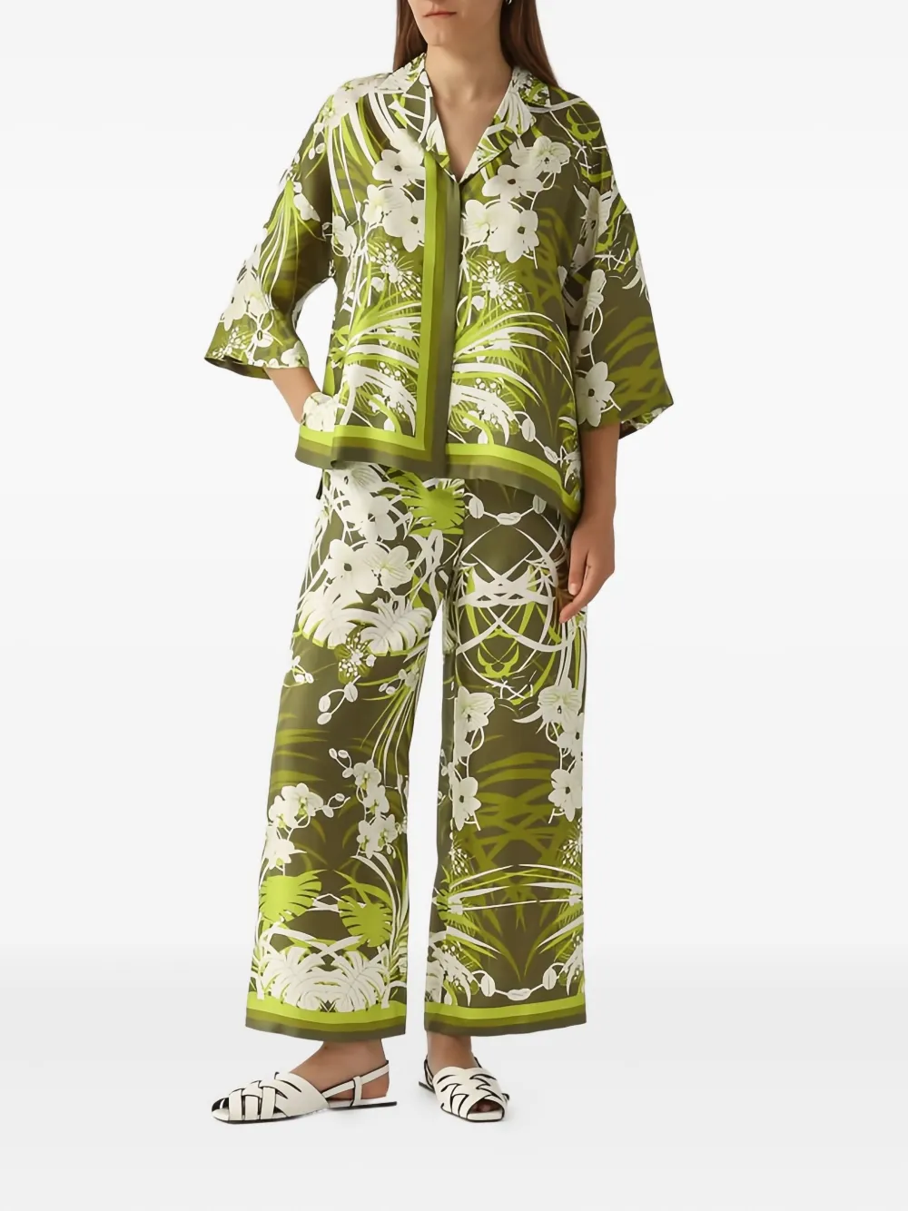 Max Mara Blouse met bloemenprint Groen
