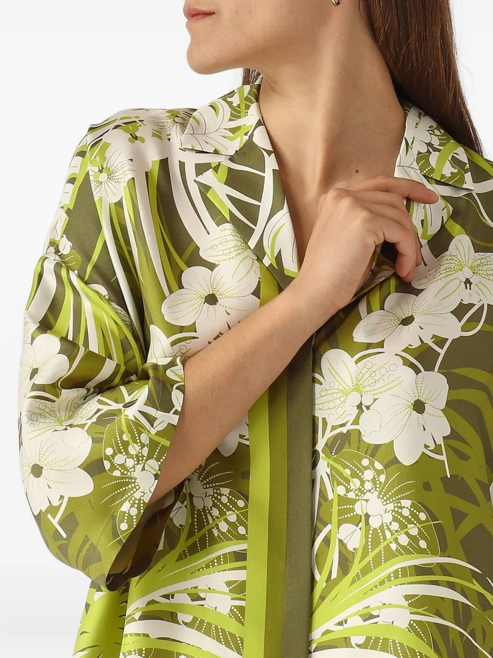 Max Mara Blouse met bloemenprint Groen