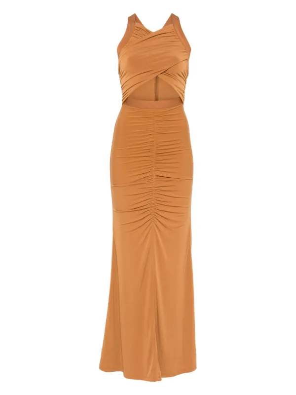 strapless open back dress S/S 1993 Orange Bandage Mini Dress