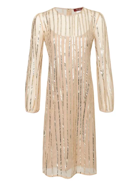 Max Mara sequin-embellished long-sleeve dress