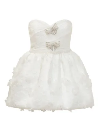 Self-Portrait リボンディテール ミニドレス | ホワイト