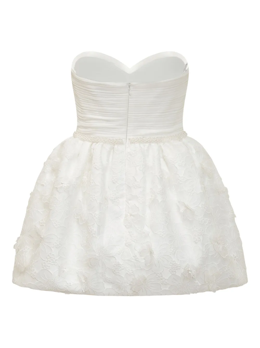 Self-Portrait bow-detail organza mini dress - Wit