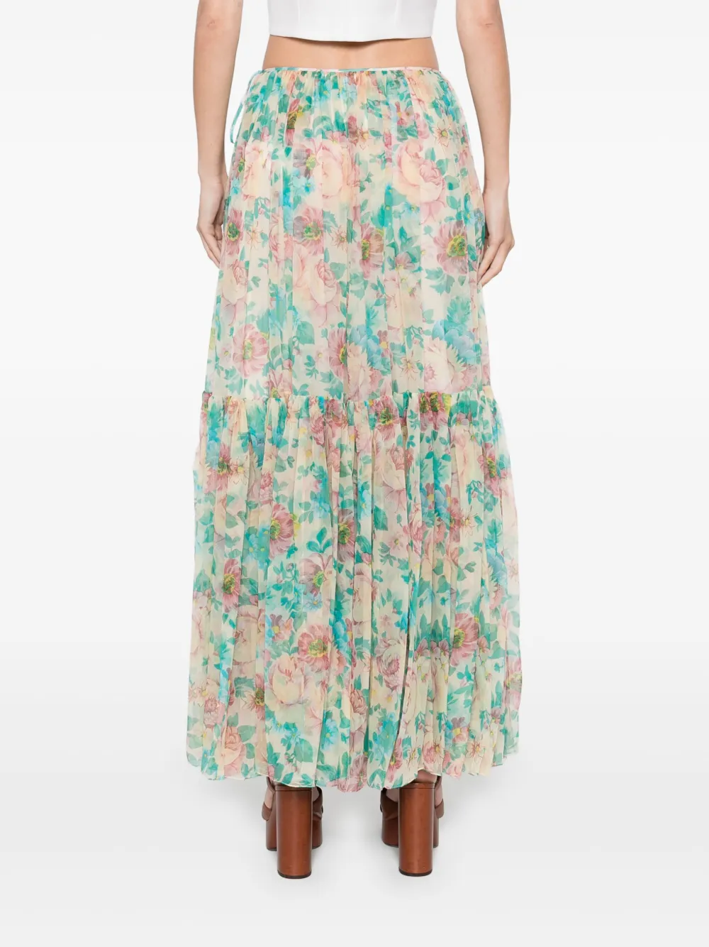 Shop Chloé Printed Maxi Skirt In Neutrals