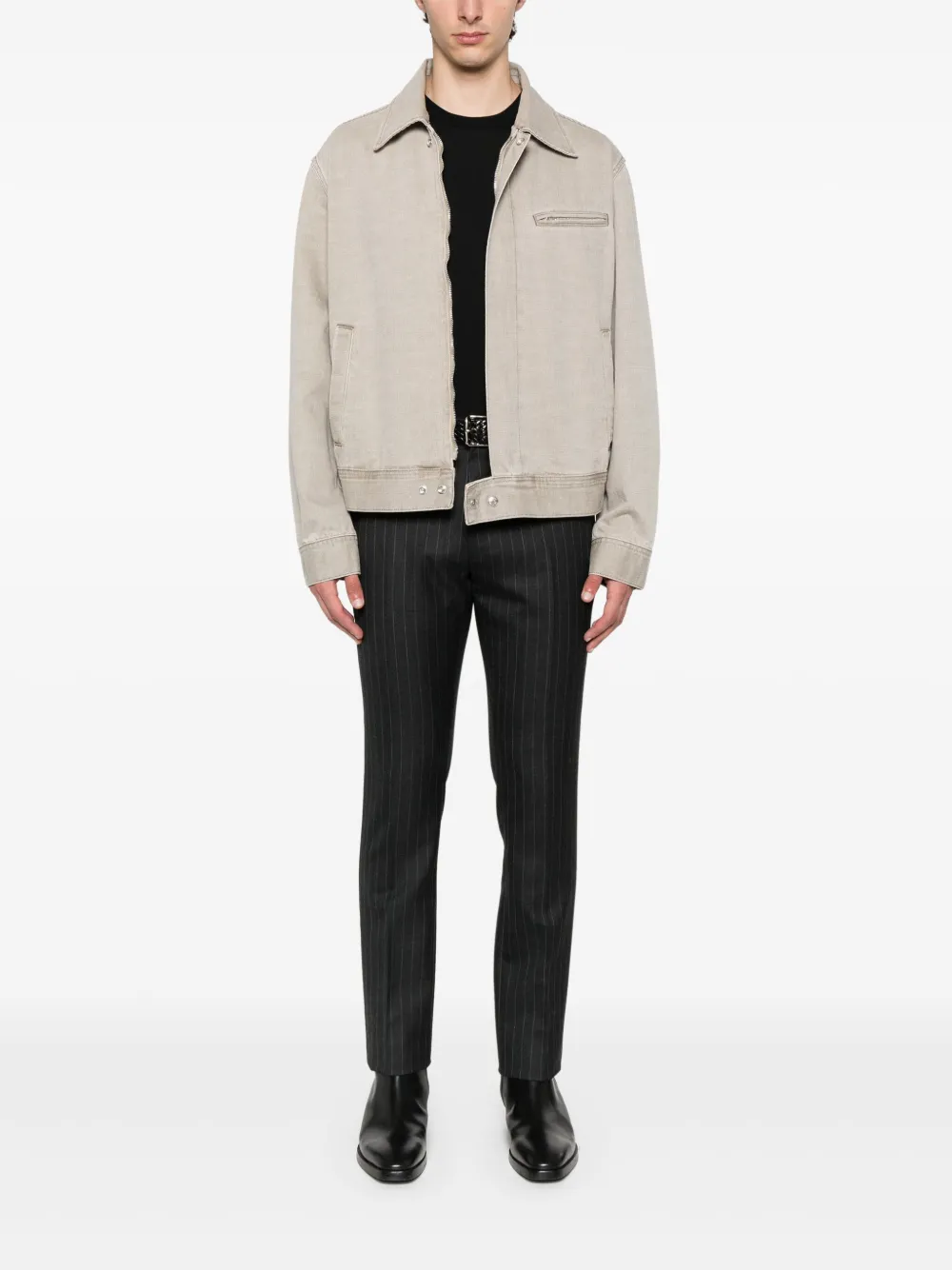 TOM FORD Gestreepte straight broek - Grijs