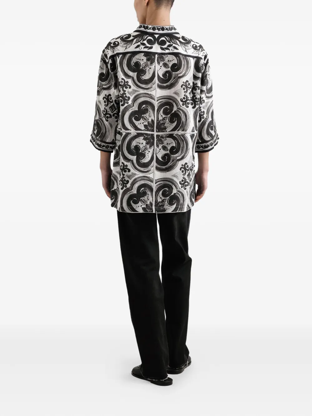 Dolce & Gabbana Overhemd met Majolica-print Zwart