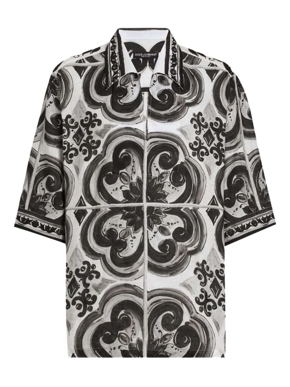 Dolce & Gabbana Overhemd met Majolica-print Zwart
