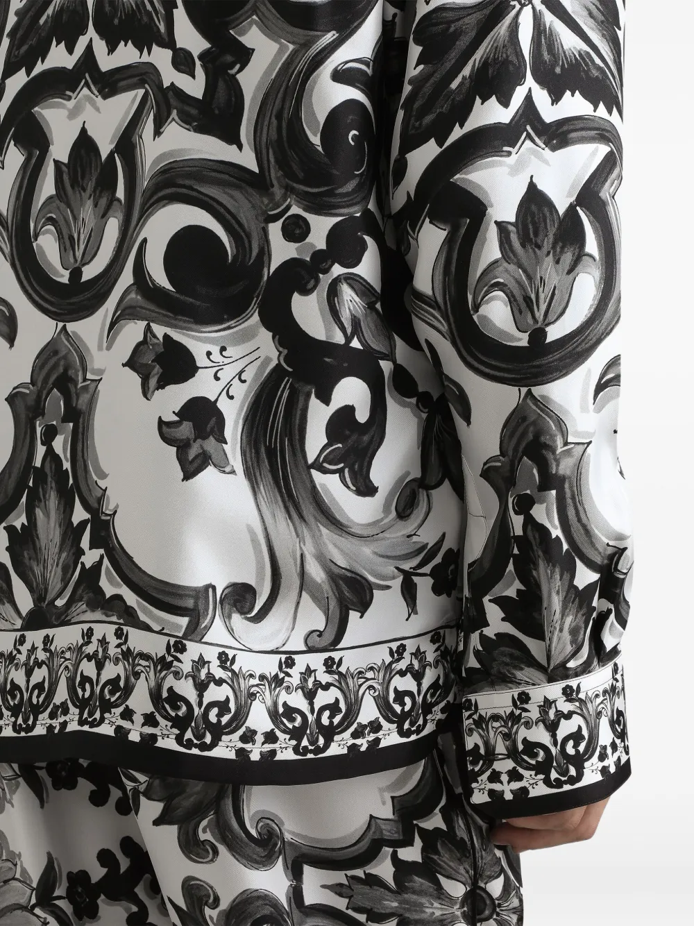 Dolce & Gabbana Zijden overhemd met Majolica-print Wit