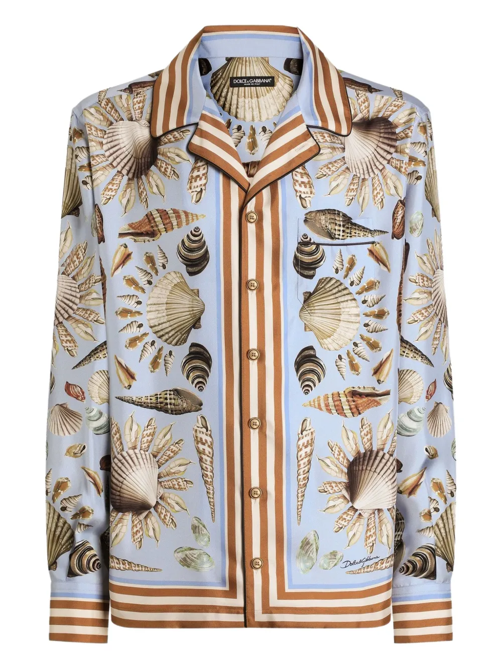 Dolce & Gabbana Overhemd met schelpenprint Blauw