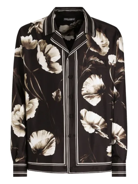 Dolce & Gabbana poppy-print shirt