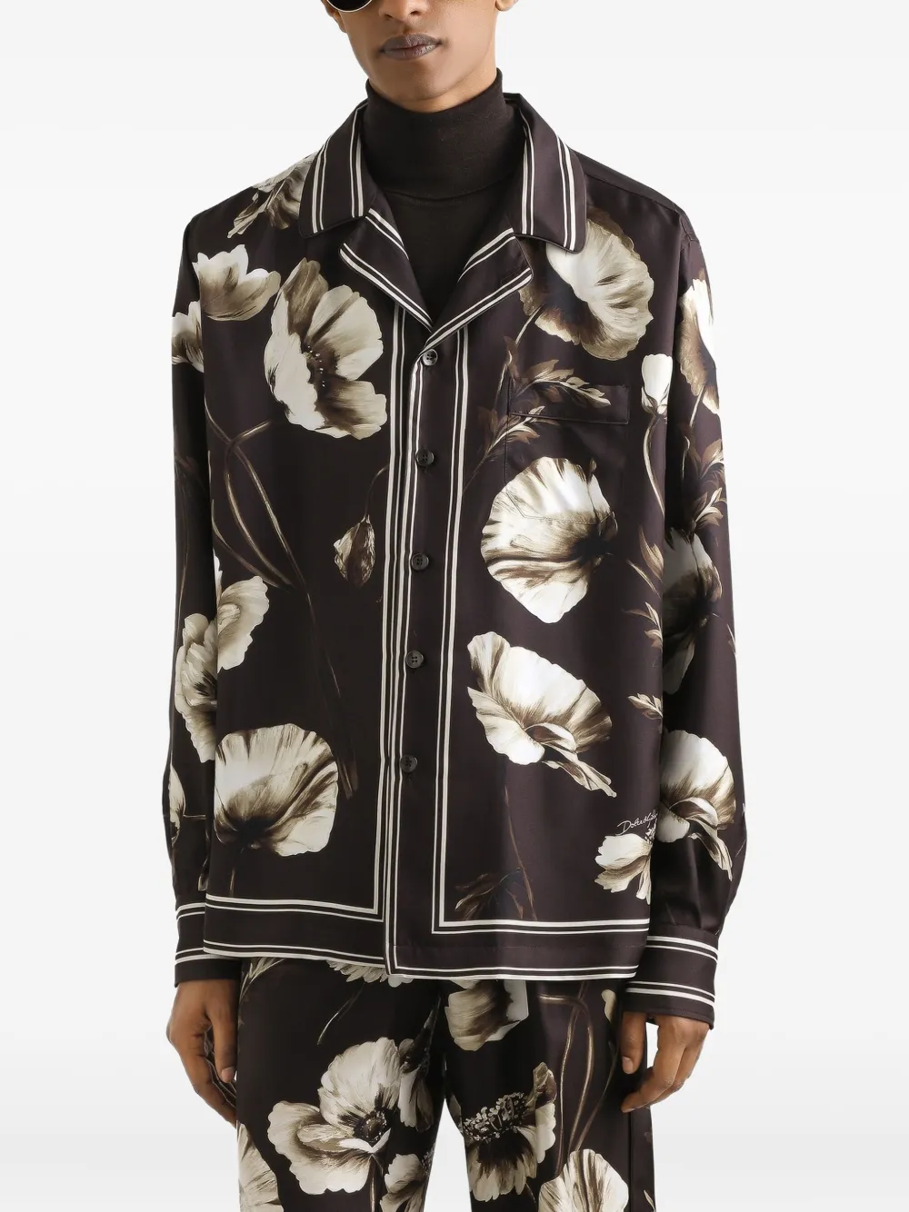 Dolce & Gabbana Overhemd met print Bruin