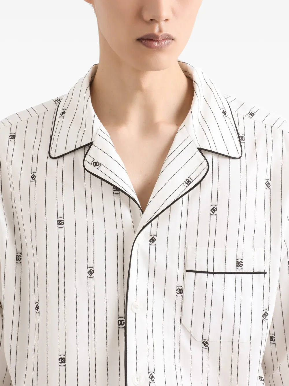 Dolce & Gabbana Vanity gestreept overhemd met logodetail Wit