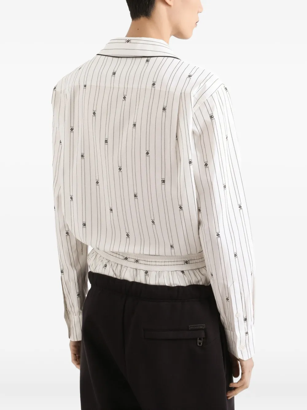 Dolce & Gabbana Vanity gestreept overhemd met logodetail Wit