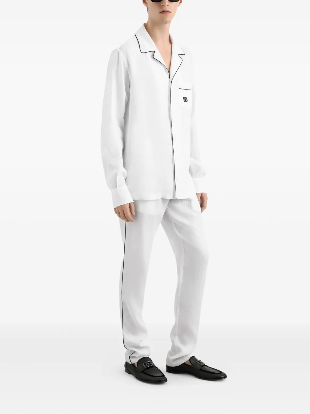Dolce & Gabbana Overhemd met geborduurd logo - Wit