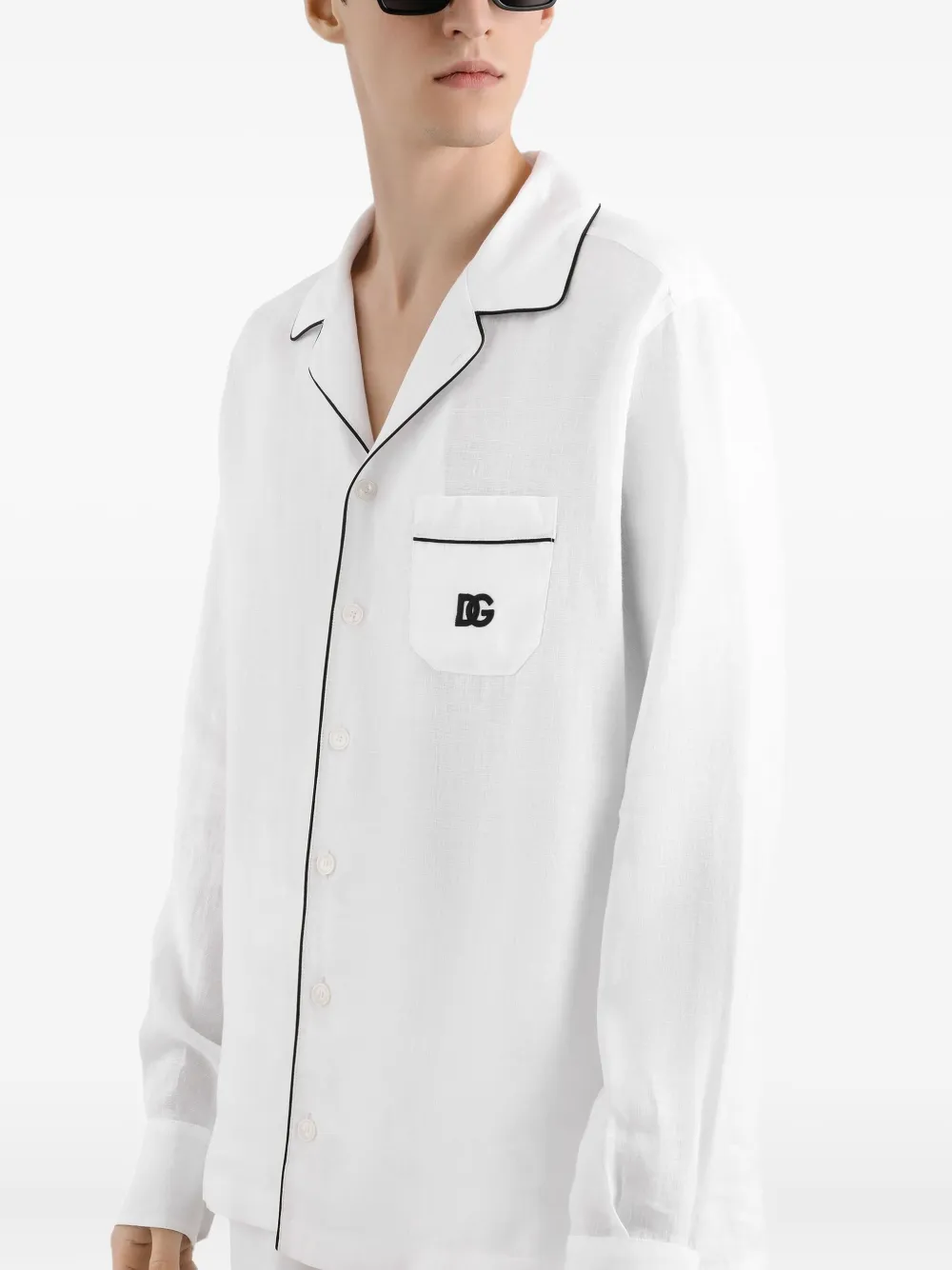 Dolce & Gabbana Overhemd met geborduurd logo Wit