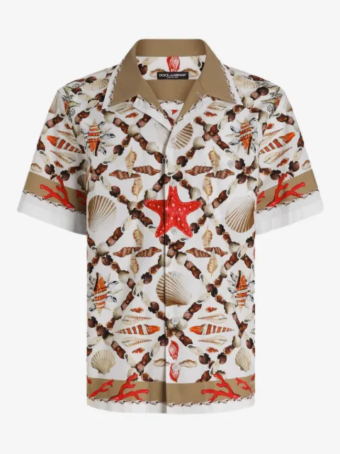 Dolce & Gabbana shell-print short-sleeve shirt