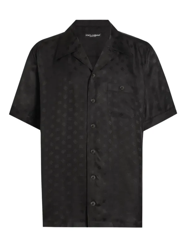 Dolce & Gabbana ロゴプリント アロハシャツ | ブラック | FARFETCH JP