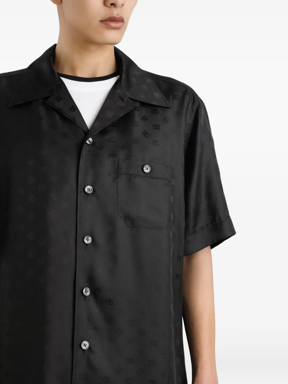 Dolce & Gabbana Hawaii overhemd met logoprint Zwart