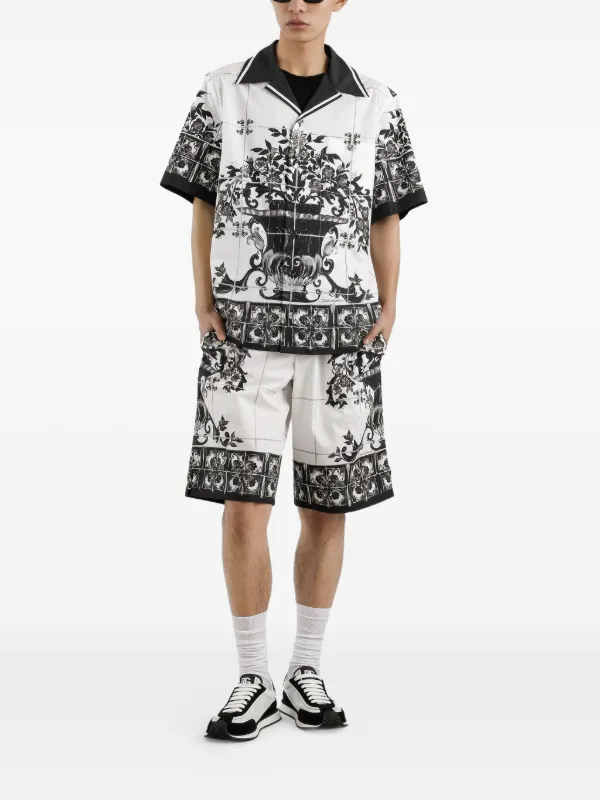 Dolce & Gabbana Majolica-print Cotton Shirt | White | FARFETCH